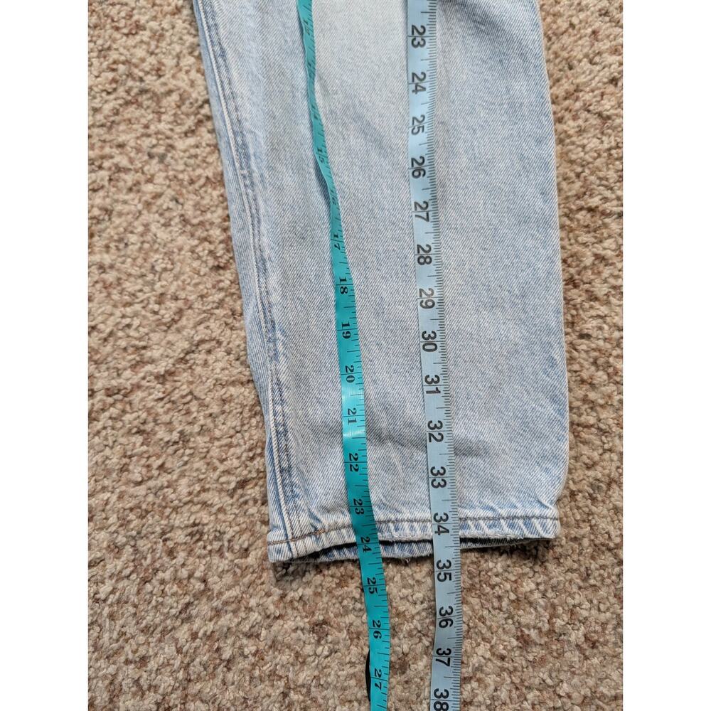American Eagle Women's Mom Jean Strigid Light Wash Denim Cotton Pants 12 X-Short - Picture 6 of 9